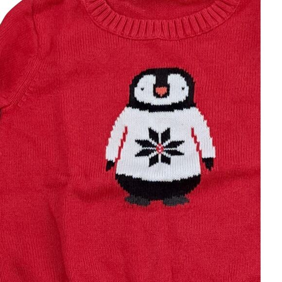 Boy's Red Penguin Snowflake Cardigan Sweater Size 24 Months - Picture 2 of 4